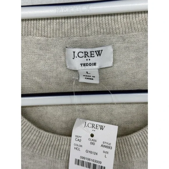NWT J. Crew Women's Oatmeal Watermelon Teddie Sweater Size Large - Picture 2 of 5